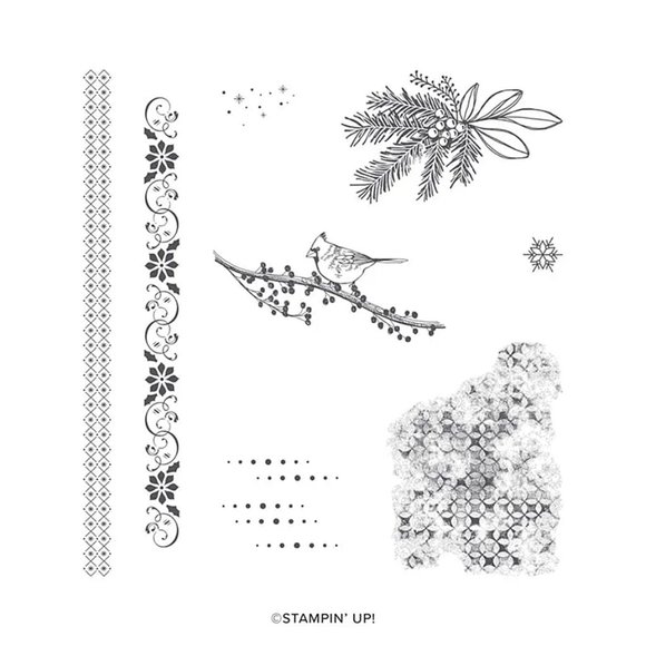 Stampin Up "Christmas Countdown" Stamp Set – Branches, Cardinal, Bird, Winter - Picture 2 of 4